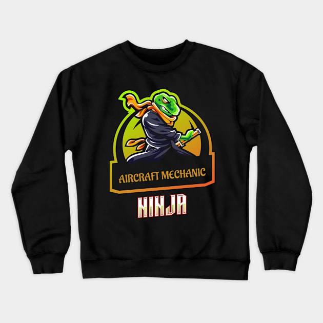 Aircraft Mechanic Ninja Crewneck Sweatshirt by ArtDesignDE